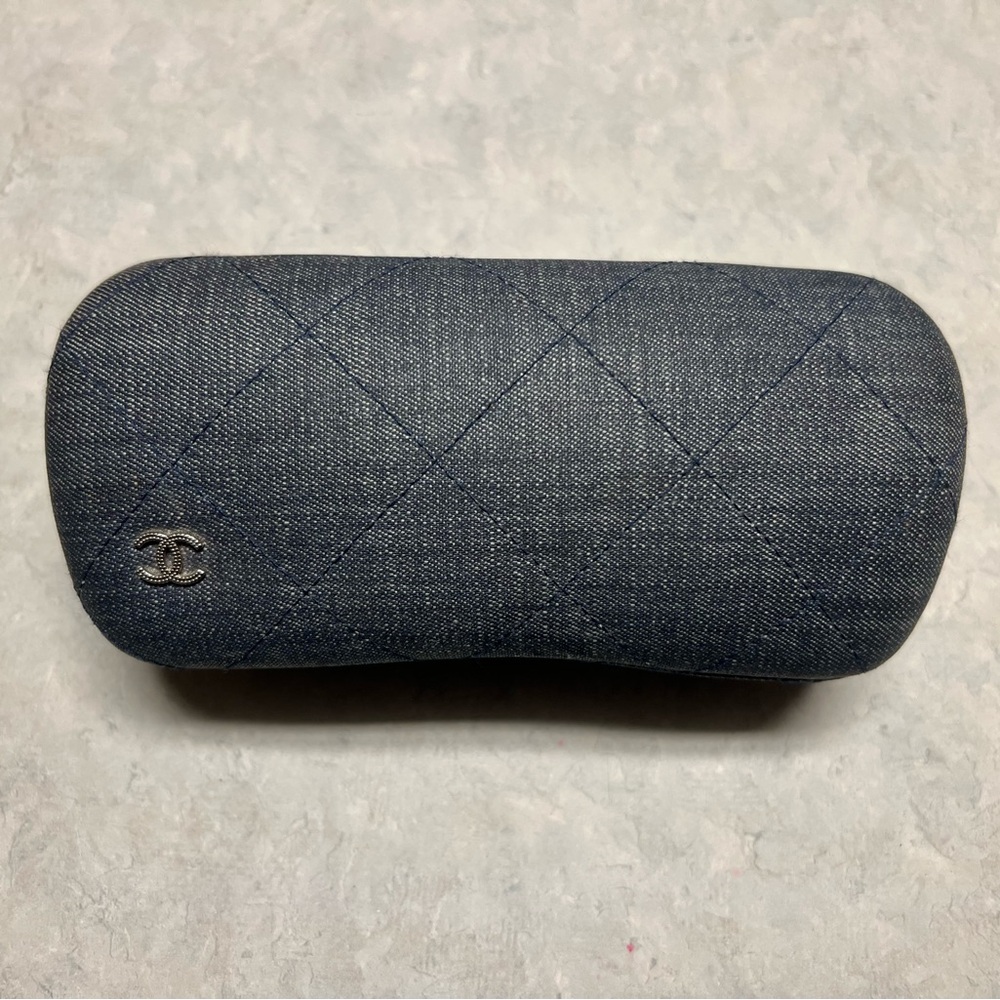 Chanel Eyeglasses sunglasses Case Quilted Indigo
